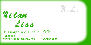milan liss business card